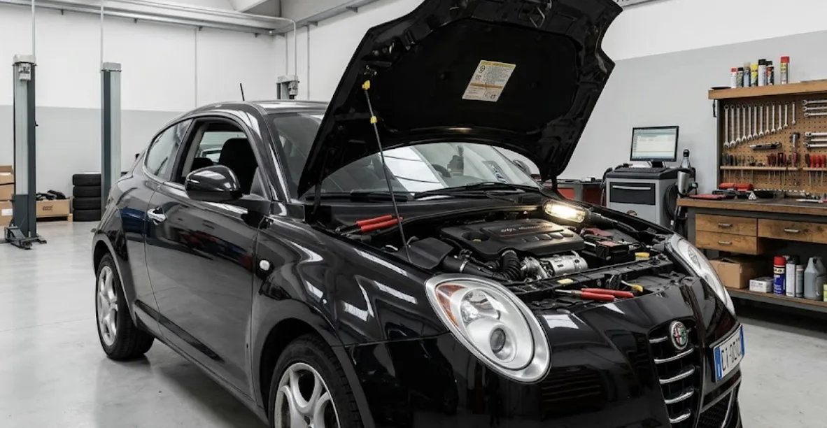 Alfa Romeo MiTo citadine italienne vue de trois quarts avant