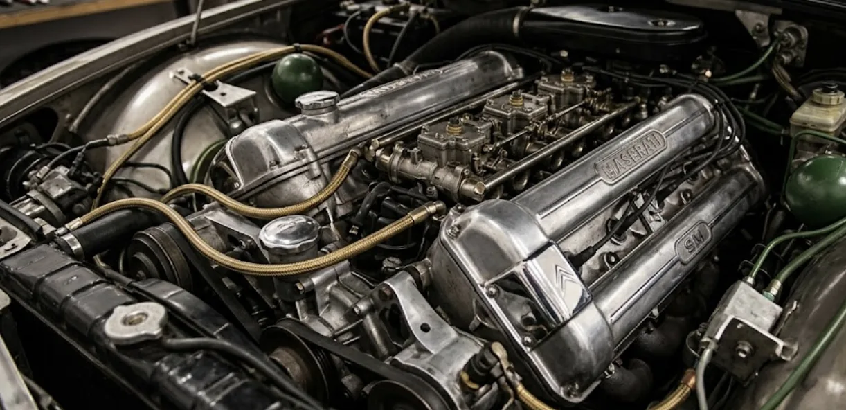 V6 Maserati C114 sous le capot d'une Citroën SM