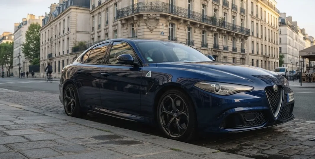 Alfa Romeo Giulia berline premium vue de trois quarts avant