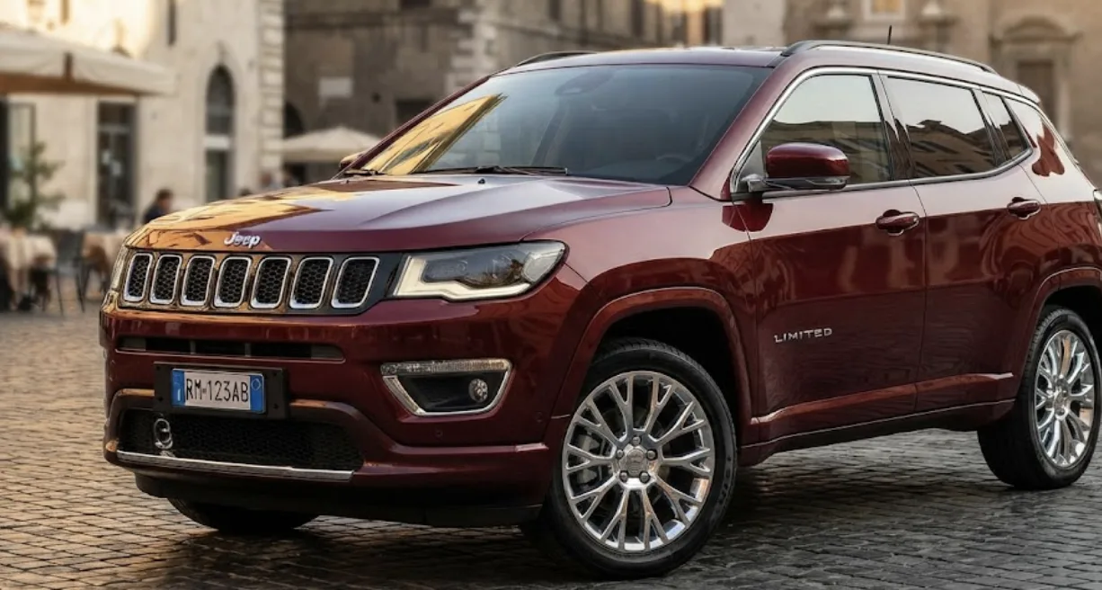 Jeep Renegade Limited de trois quarts avant, calandre à sept fentes visible