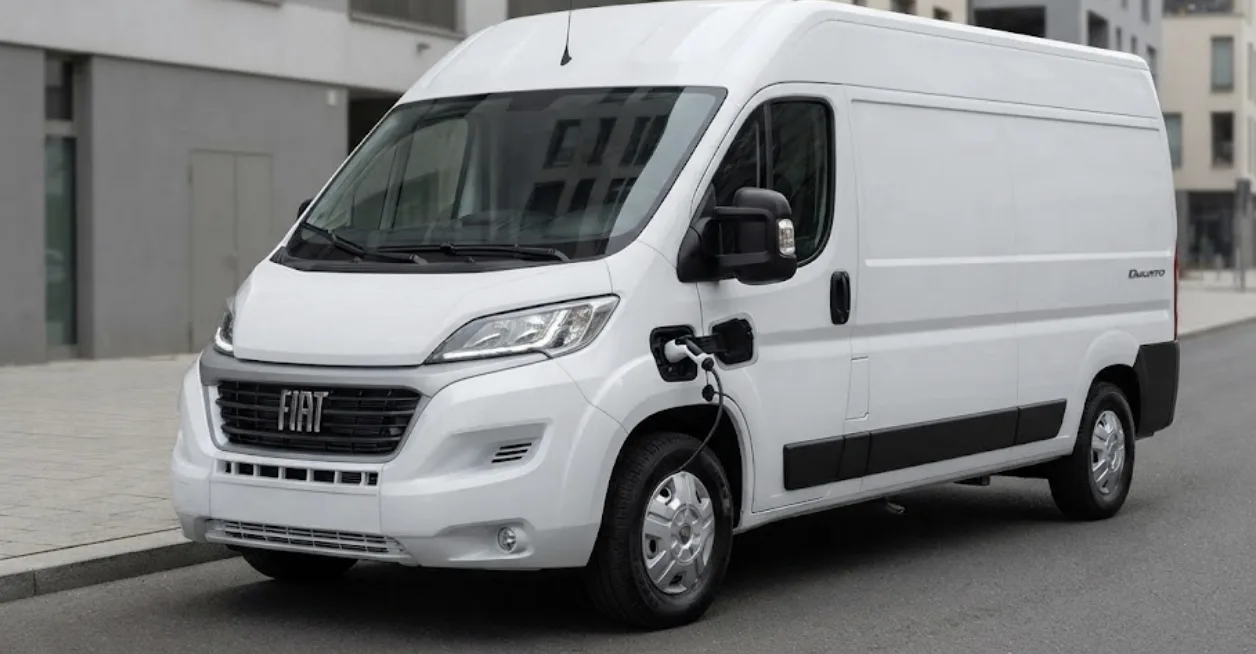 Fiat Ducato millésime 2023 de trois quarts avant, calandre redessinée